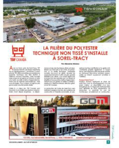 Extrait du magazine industrie et commerce sur le projet TDF Canada.